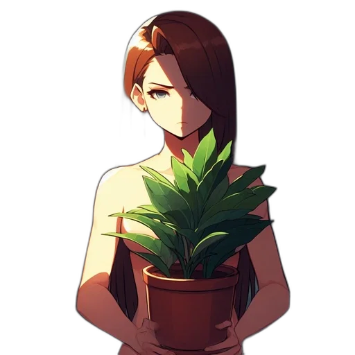 flower, crown, creature, staff transparent PNG cut-out
