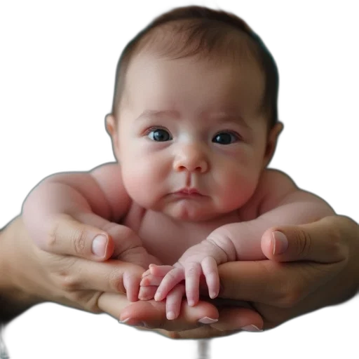 face, photorealistic, 3d render, hand transparent PNG cut-out