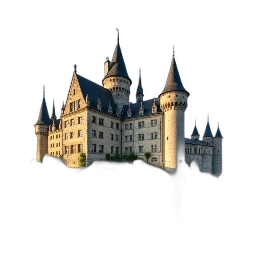 building, crown, staff, 3d render transparent PNG cut-out