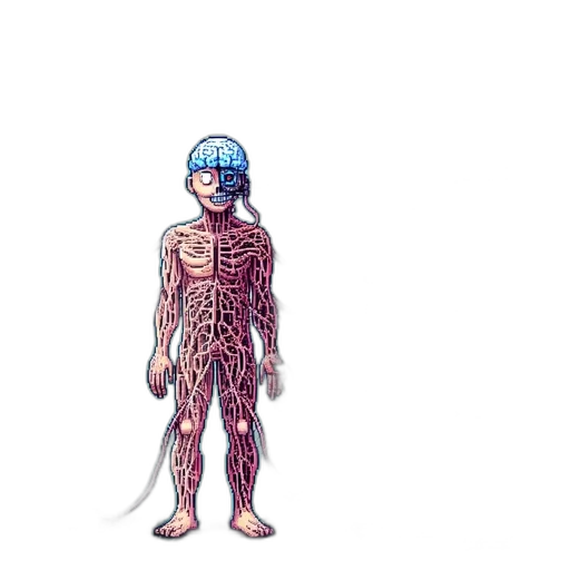 creature, robot, concept art, pixel art transparent PNG cut-out