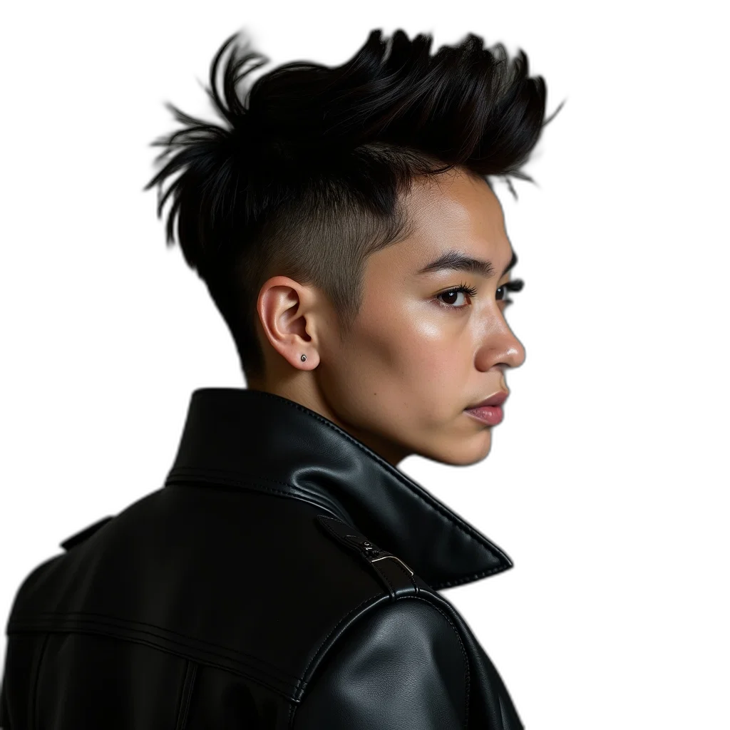 jacket, hair, face, dragon transparent PNG cut-out
