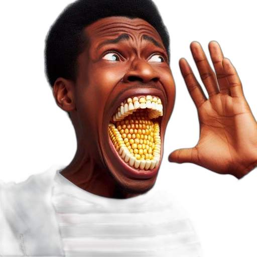food, face, photorealistic, pixel art transparent PNG cut-out