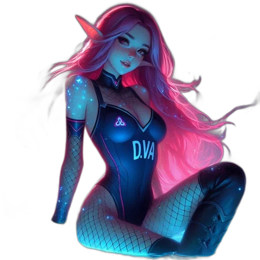 dress, fantasy art, concept art, cyberpunk transparent PNG cut-out