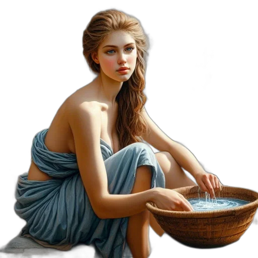 jewelry, dress, oil painting, photorealistic transparent PNG cut-out