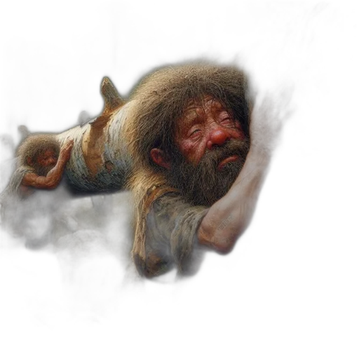 creature, face, staff, hat transparent PNG cut-out