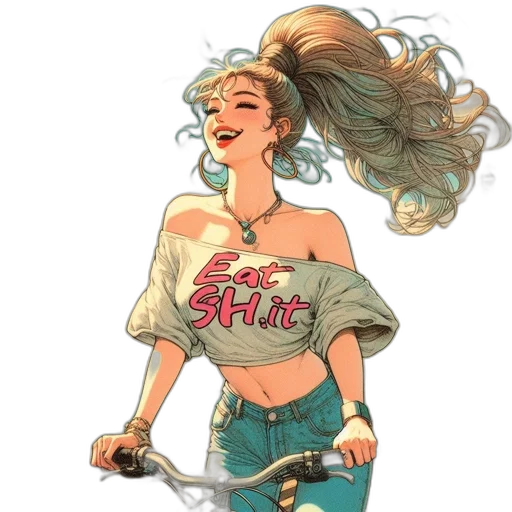 staff, hair, weapon, jacket transparent PNG cut-out