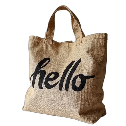 stencil, applied, burlap, bag transparent PNG cut-out