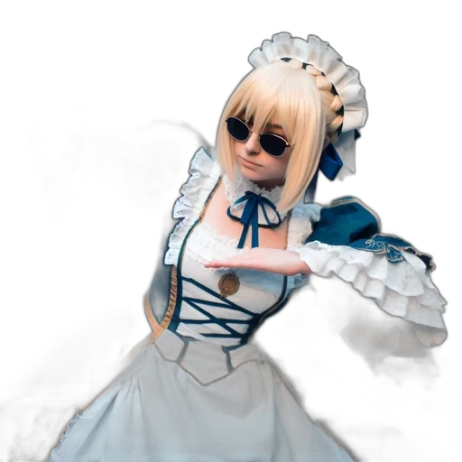 dress, robot, staff, dragon transparent PNG cut-out