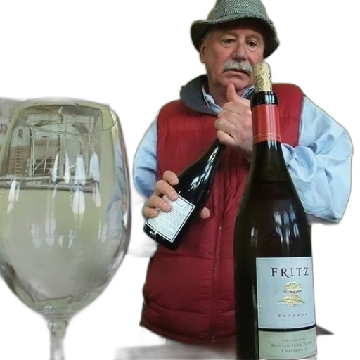 bottle, man, red, vest transparent PNG cut-out