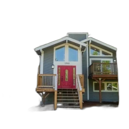 building, 3d render, modern, two-story transparent PNG cut-out