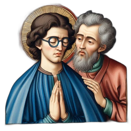 pixel art, two, men, one transparent PNG cut-out