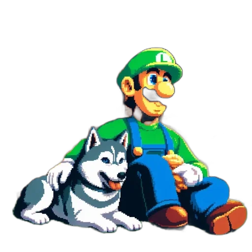 animal, creature, staff, pixel art transparent PNG cut-out