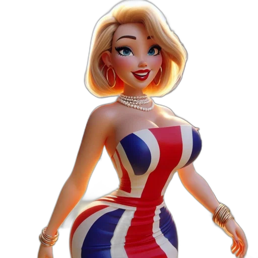 dress, cartoon, 3d render, concept art transparent PNG cut-out