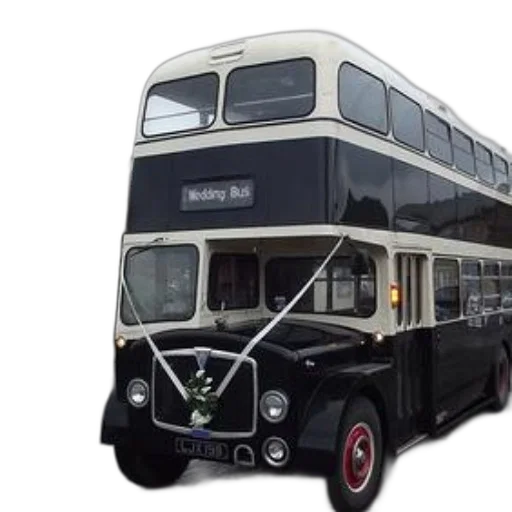 vintage, double-decker, bus, decorated transparent PNG cut-out