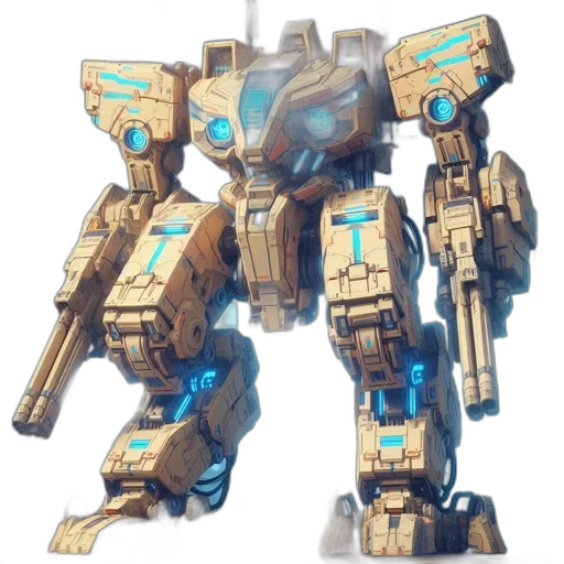 robot, weapon, concept art, 3d render transparent PNG cut-out