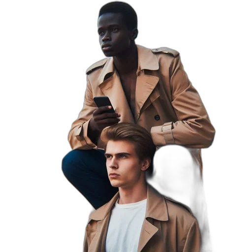 jacket, face, concept art, photorealistic transparent PNG cut-out