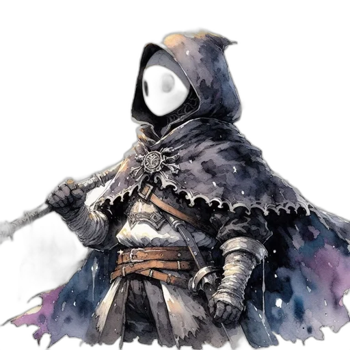 mask, sword, jacket, staff transparent PNG cut-out