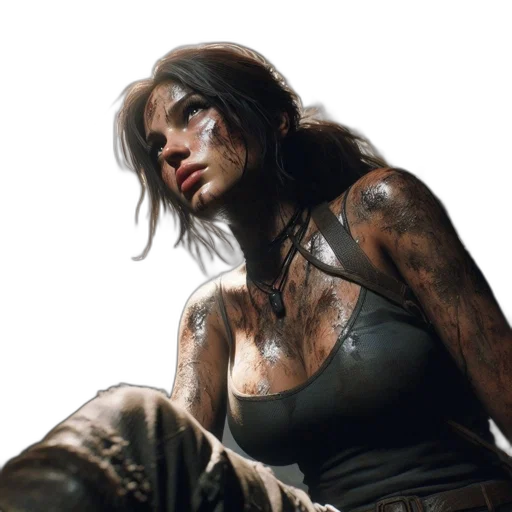 face, weapon, concept art, photorealistic transparent PNG cut-out