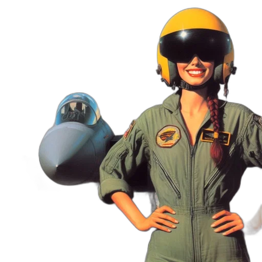 concept art, outer space, woman, pilot transparent PNG cut-out