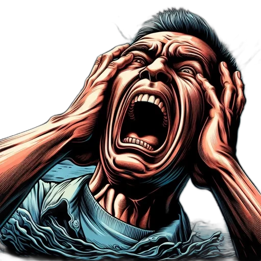 face, mask, comic book art, photorealistic transparent PNG cut-out