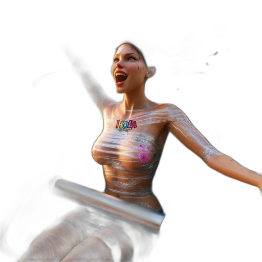 dress, jewelry, creature, staff transparent PNG cut-out