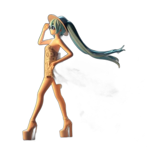 dress, robot, staff, creature transparent PNG cut-out