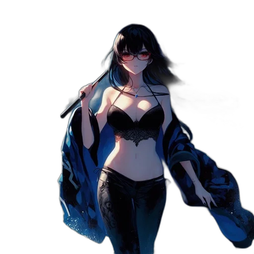 jacket, dress, staff, concept art transparent PNG cut-out