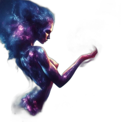 dress, creature, hair, face transparent PNG cut-out