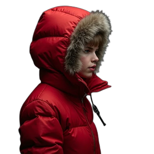 jacket, hat, face, photorealistic transparent PNG cut-out