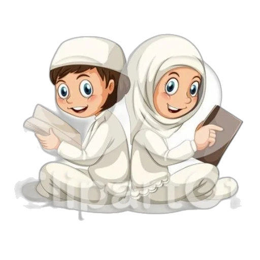 cartoon, concept art, two, children transparent PNG cut-out