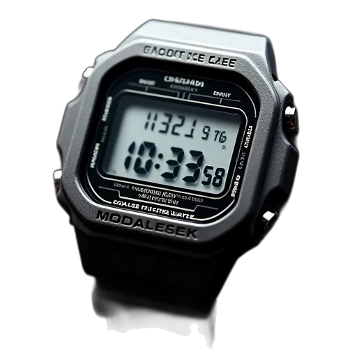 casio, digital, watch, resin transparent PNG cut-out