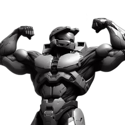 robot, weapon, 3d render, concept art transparent PNG cut-out