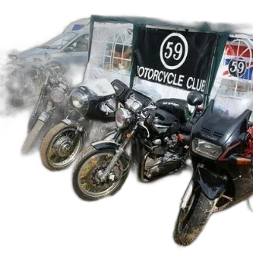 photorealistic, motorcycle, club, banner transparent PNG cut-out