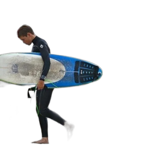 underwater, surfer, wetsuit, carries transparent PNG cut-out