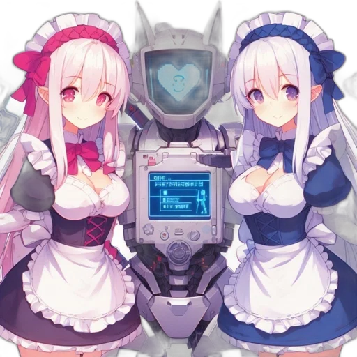 robot, weapon, dress, pixel art transparent PNG cut-out