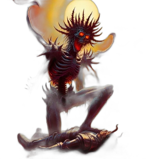 creature, mask, staff, concept art transparent PNG cut-out