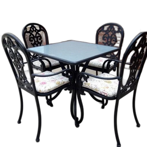 furniture, 3d render, black, wrought transparent PNG cut-out