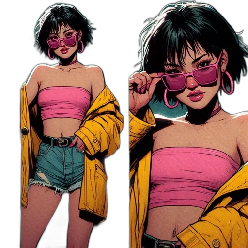 jacket, comic book art, cyberpunk, concept art transparent PNG cut-out