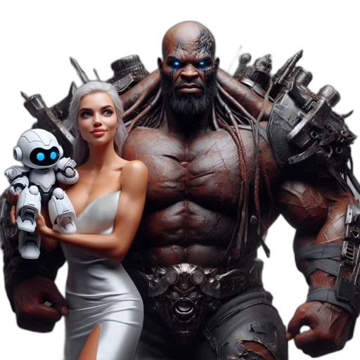 concept art, comic book art, fantasy art, muscular transparent PNG cut-out