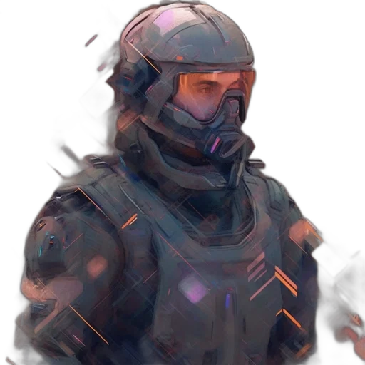 face, mask, jacket, robot transparent PNG cut-out