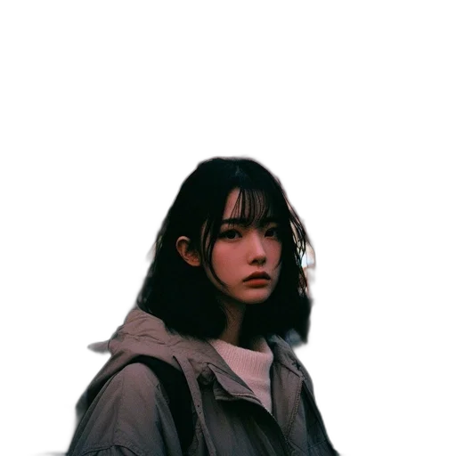 jacket, face, creature, weapon transparent PNG cut-out