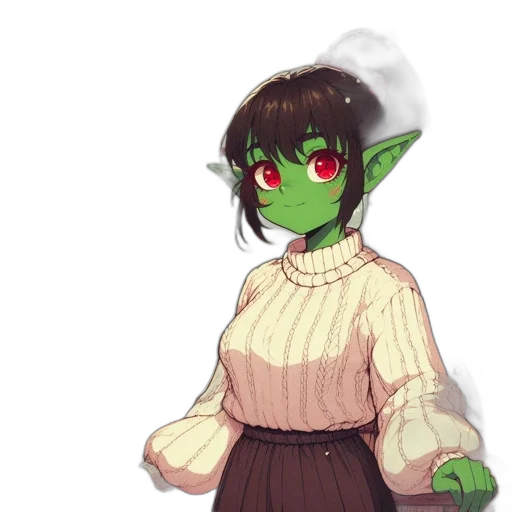 staff, creature, dress, fantasy art transparent PNG cut-out