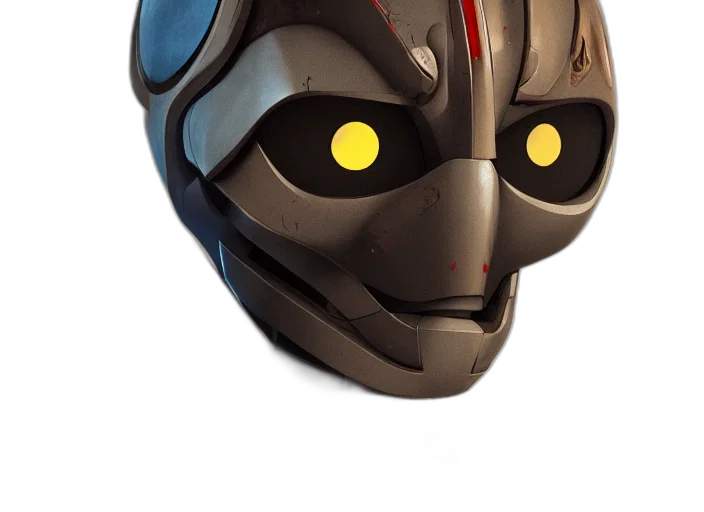 mask, robot, face, 3d render transparent PNG cut-out