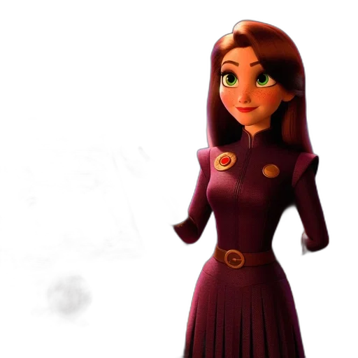 dress, jewelry, staff, 3d render transparent PNG cut-out