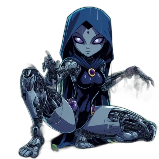 robot, concept art, cyberpunk, comic book art transparent PNG cut-out