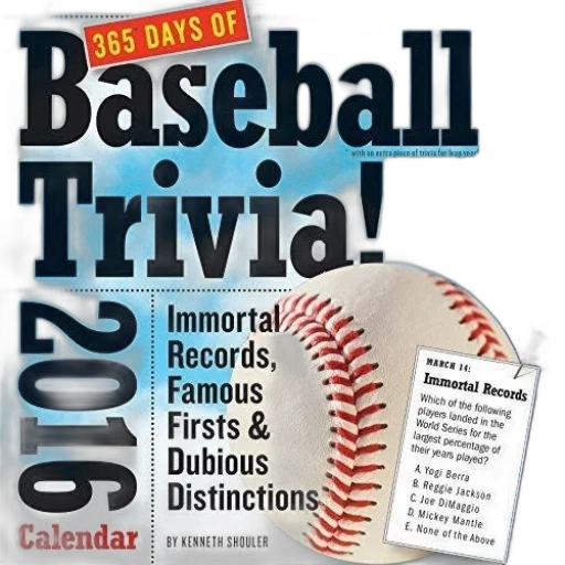 baseball, calendar, 2016, trivia transparent PNG cut-out