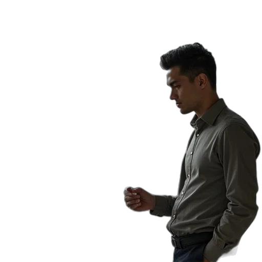 jacket, staff, face, hair transparent PNG cut-out