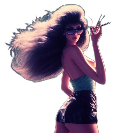 hair, concept art, comic book art, cartoon transparent PNG cut-out