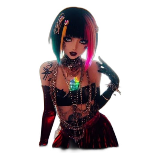 jewelry, dress, robot, cyberpunk transparent PNG cut-out