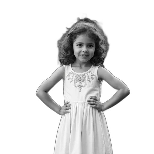 dress, hair, photorealistic, pencil sketch transparent PNG cut-out